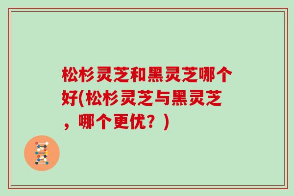 松杉灵芝和黑灵芝哪个好(松杉灵芝与黑灵芝，哪个更优？)