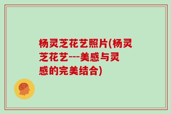 杨灵芝花艺照片(杨灵芝花艺---美感与灵感的完美结合)