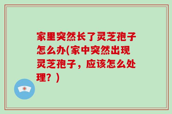 家里突然长了灵芝孢子怎么办(家中突然出现灵芝孢子，应该怎么处理？)