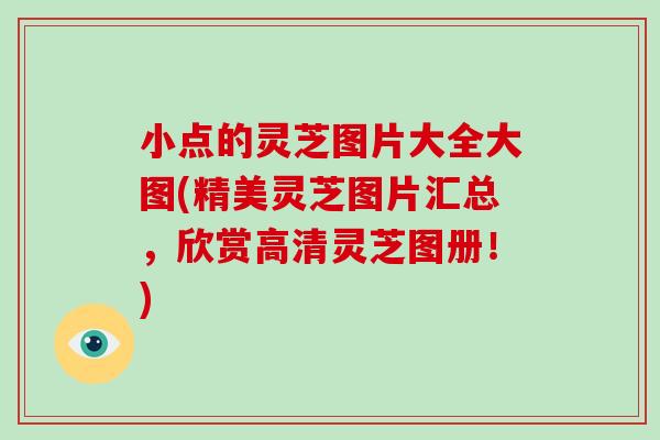 小点的灵芝图片大全大图(精美灵芝图片汇总，欣赏高清灵芝图册！)