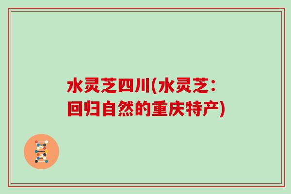 水灵芝四川(水灵芝：回归自然的重庆特产)