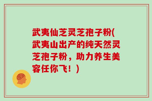 武夷仙芝灵芝孢子粉(武夷山出产的纯天然灵芝孢子粉，助力养生美容任你飞！)
