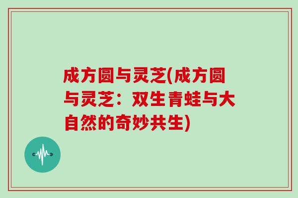 成方圆与灵芝(成方圆与灵芝:双生青蛙与大自然的奇妙共生)-第1张图片-灵芝大师 成方圆与灵芝(成方圆与灵芝:双生青蛙与大自然的奇妙共生)-第1张图片-灵芝大师