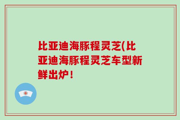 比亚迪海豚程灵芝(比亚迪海豚程灵芝车型新鲜出炉！