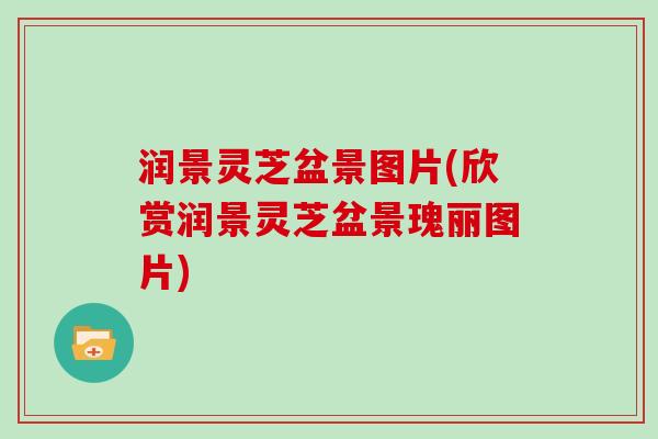 润景灵芝盆景图片(欣赏润景灵芝盆景瑰丽图片)