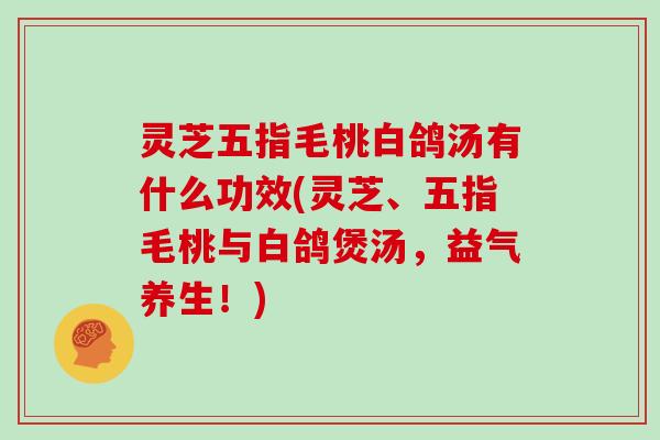灵芝五指毛桃白鸽汤有什么功效(灵芝、五指毛桃与白鸽煲汤，益气养生！)