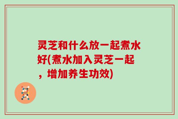 灵芝和什么放一起煮水好(煮水加入灵芝一起,增加养生功效)-第1张图片-灵芝大师 灵芝和什么放一起煮水好(煮水加入灵芝一起,增加养生功效)-第1张图片-灵芝大师