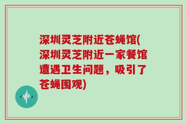 深圳灵芝附近苍蝇馆(深圳灵芝附近一家餐馆遭遇卫生问题，吸引了苍蝇围观)