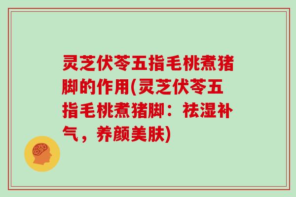 灵芝伏苓五指毛桃煮猪脚的作用(灵芝伏苓五指毛桃煮猪脚:祛湿补气,养颜美肤)-第1张图片-灵芝大师 灵芝伏苓五指毛桃煮猪脚的作用(灵芝伏苓五指毛桃煮猪脚:祛湿补气,养颜美肤)-第1张图片-灵芝大师