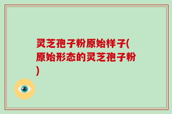 灵芝孢子粉原始样子(原始形态的灵芝孢子粉)