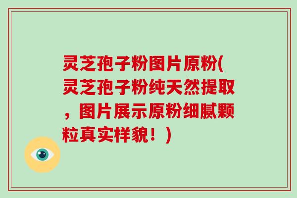灵芝孢子粉图片原粉(灵芝孢子粉纯天然提取，图片展示原粉细腻颗粒真实样貌！)