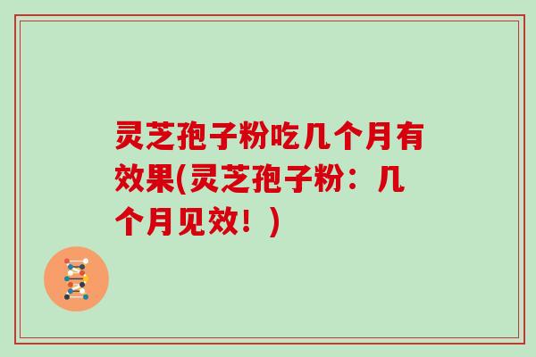 灵芝孢子粉吃几个月有效果(灵芝孢子粉：几个月见效！)