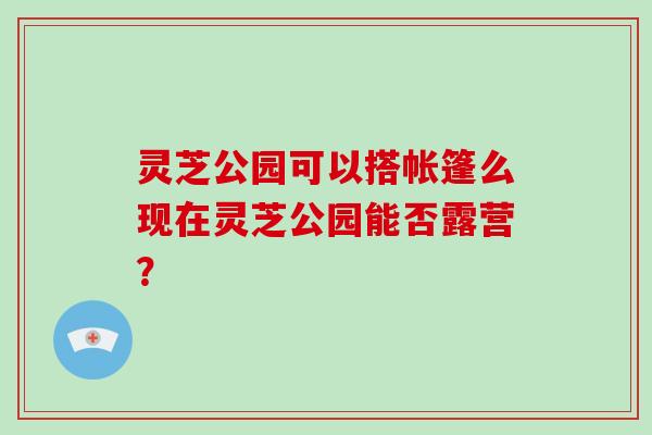 灵芝公园可以搭帐篷么现在灵芝公园能否露营？