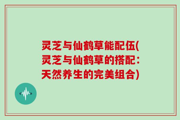 灵芝与仙鹤草能配伍(灵芝与仙鹤草的搭配:天然养生的完美组合)-第1张图片-灵芝大师 灵芝与仙鹤草能配伍(灵芝与仙鹤草的搭配:天然养生的完美组合)-第1张图片-灵芝大师