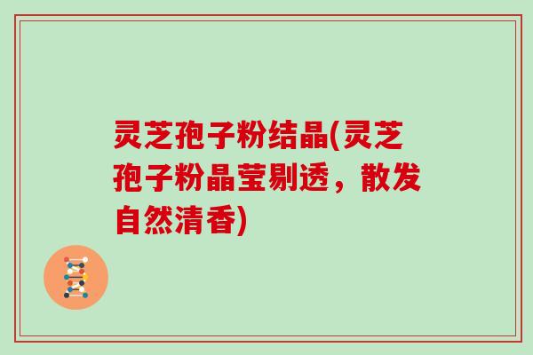 灵芝孢子粉结晶(灵芝孢子粉晶莹剔透，散发自然清香)