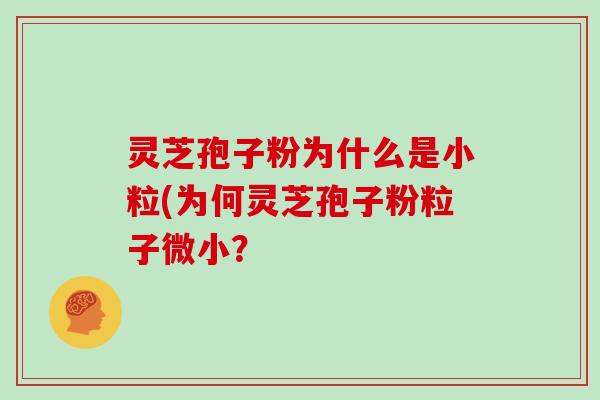 灵芝孢子粉为什么是小粒(为何灵芝孢子粉粒子微小？