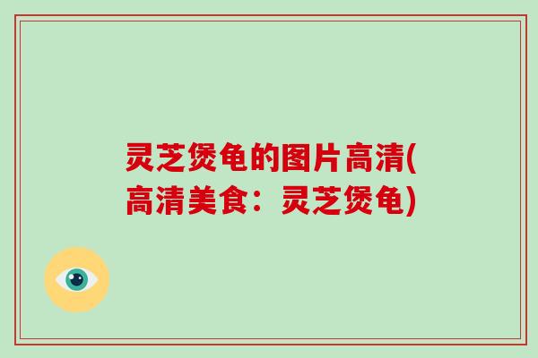 灵芝煲龟的图片高清(高清美食：灵芝煲龟)