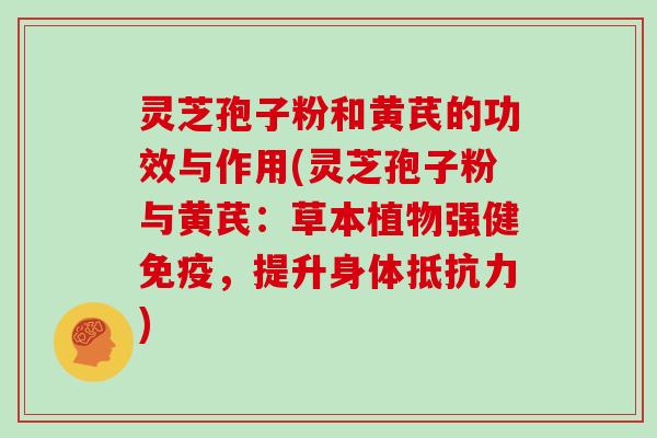 灵芝孢子粉和黄芪的功效与作用(灵芝孢子粉与黄芪：草本植物强健免疫，提升身体抵抗力)