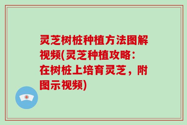 灵芝树桩种植方法图解视频(灵芝种植攻略：在树桩上培育灵芝，附图示视频)
