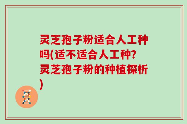 灵芝孢子粉适合人工种吗(适不适合人工种？灵芝孢子粉的种植探析)
