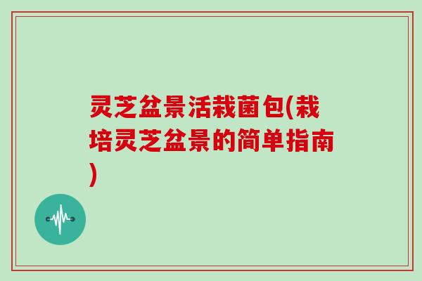 灵芝盆景活栽菌包(栽培灵芝盆景的简单指南)