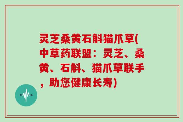 灵芝桑黄石斛猫爪草(中草药联盟:灵芝、桑黄、石斛、猫爪草联手,助您健康长寿)-第1张图片-灵芝大师 灵芝桑黄石斛猫爪草(中草药联盟:灵芝、桑黄、石斛、猫爪草联手,助您健康长寿)-第1张图片-灵芝大师