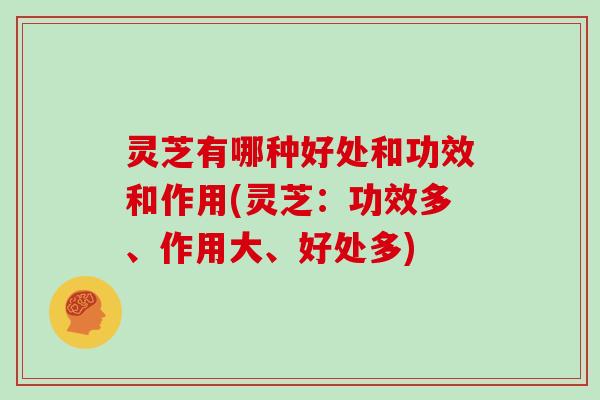 灵芝有哪种好处和功效和作用(灵芝：功效多、作用大、好处多)