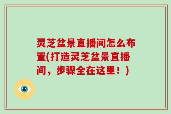 灵芝盆景直播间怎么布置(打造灵芝盆景直播间，步骤全在这里！)