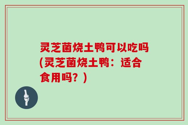 灵芝菌烧土鸭可以吃吗(灵芝菌烧土鸭：适合食用吗？)-第1张图片-灵芝大师