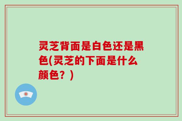 灵芝背面是白色还是黑色(灵芝的下面是什么颜色？)