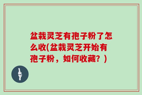 盆栽灵芝有孢子粉了怎么收(盆栽灵芝开始有孢子粉，如何收藏？)