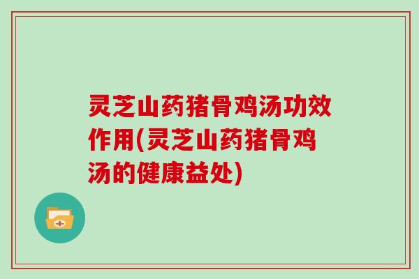 灵芝山药猪骨鸡汤功效作用(灵芝山药猪骨鸡汤的健康益处)