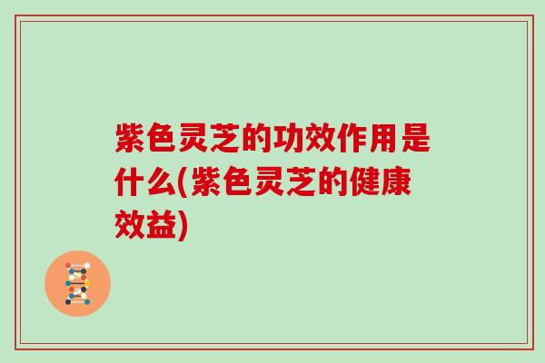 紫色灵芝的功效作用是什么(紫色灵芝的健康效益)