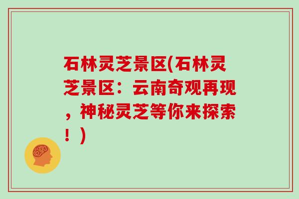 石林灵芝景区(石林灵芝景区：云南奇观再现，神秘灵芝等你来探索！)