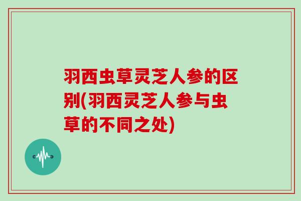 羽西虫草灵芝人参的区别(羽西灵芝人参与虫草的不同之处)