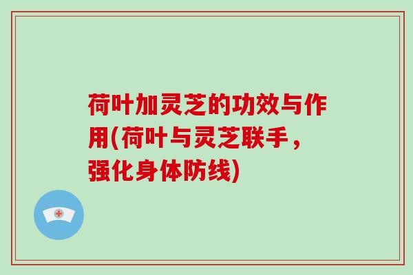 荷叶加灵芝的功效与作用(荷叶与灵芝联手，强化身体防线)