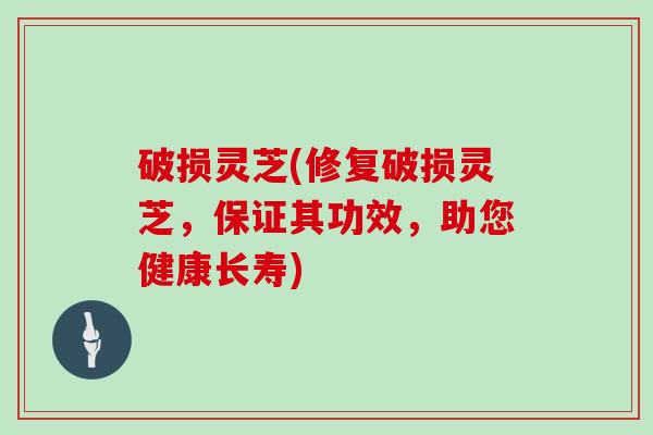 破损灵芝(修复破损灵芝，保证其功效，助您健康长寿)
