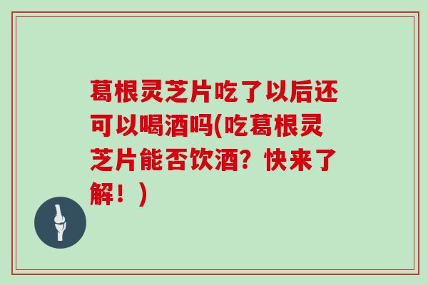 葛根灵芝片吃了以后还可以喝酒吗(吃葛根灵芝片能否饮酒？快来了解！)