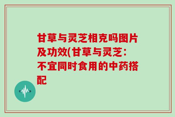 甘草与灵芝相克吗图片及功效(甘草与灵芝:不宜同时食用的中药搭配-第1张图片-灵芝大师 甘草与灵芝相克吗图片及功效(甘草与灵芝:不宜同时食用的中药搭配-第1张图片-灵芝大师