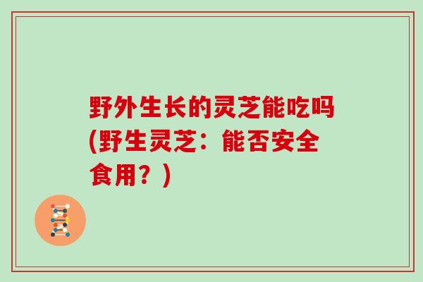 野外生长的灵芝能吃吗(野生灵芝:能否安全食用?)-第1张图片-灵芝大师 野外生长的灵芝能吃吗(野生灵芝:能否安全食用?)-第1张图片-灵芝大师