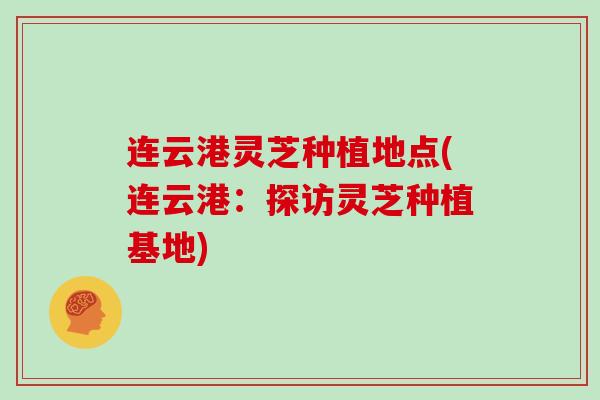连云港灵芝种植地点(连云港：探访灵芝种植基地)