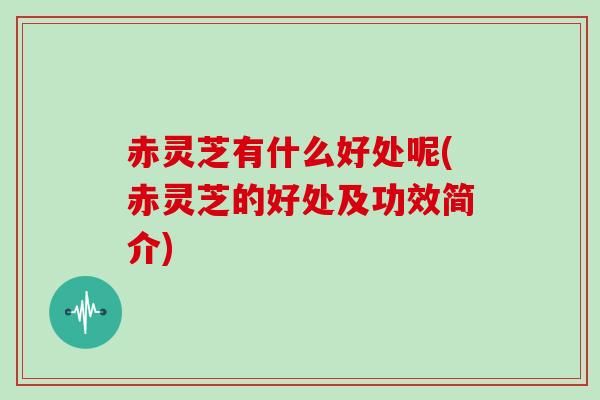 赤灵芝有什么好处呢(赤灵芝的好处及功效简介)
