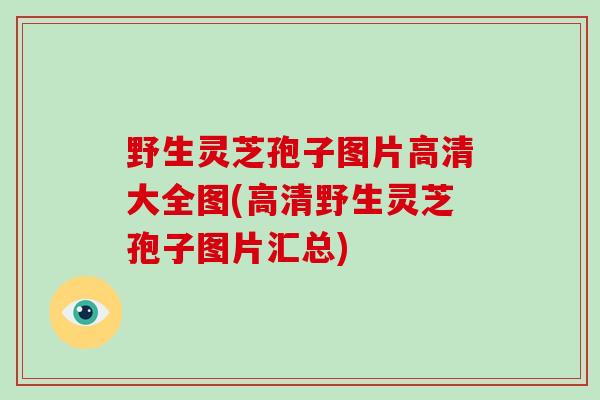 野生灵芝孢子图片高清大全图(高清野生灵芝孢子图片汇总)