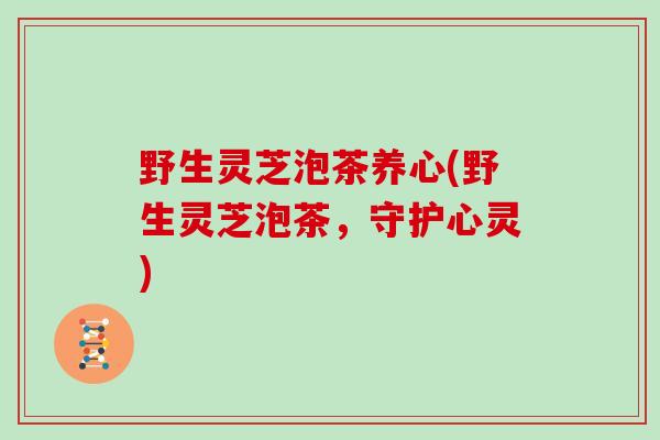 野生灵芝泡茶养心(野生灵芝泡茶，守护心灵)