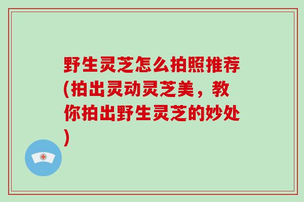 野生灵芝怎么拍照推荐(拍出灵动灵芝美，教你拍出野生灵芝的妙处)