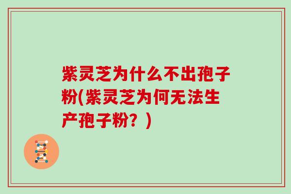 紫灵芝为什么不出孢子粉(紫灵芝为何无法生产孢子粉？)