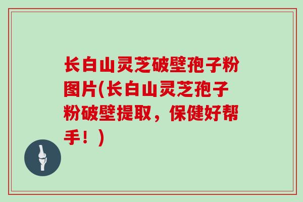 长白山灵芝破壁孢子粉图片(长白山灵芝孢子粉破壁提取，保健好帮手！)