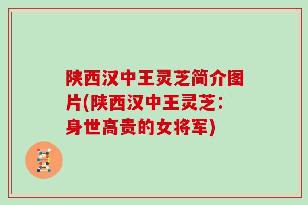 陕西汉中王灵芝简介图片(陕西汉中王灵芝：身世高贵的女将军)