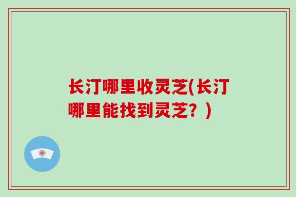 长汀哪里收灵芝(长汀哪里能找到灵芝？)