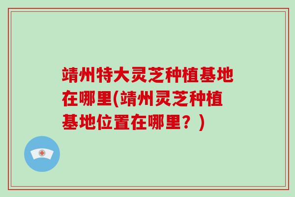 靖州特大灵芝种植基地在哪里(靖州灵芝种植基地位置在哪里？)